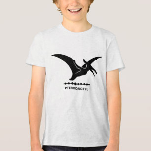 T-shirt En Tri-matière Silhouette de garçon de Ptérodactyle Dinosaure