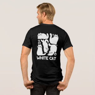 T-shirt En Tri-matière Silhouettes de chaton blanc - Design Feline mignon