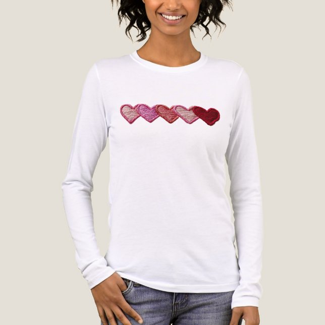 T-shirt En Tri-matière Simple Hearts Embroidery look Minimalistic  (Recto)