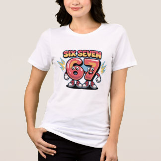 T-shirt En Tri-matière Six Seven Cartoon Number Design (67)
