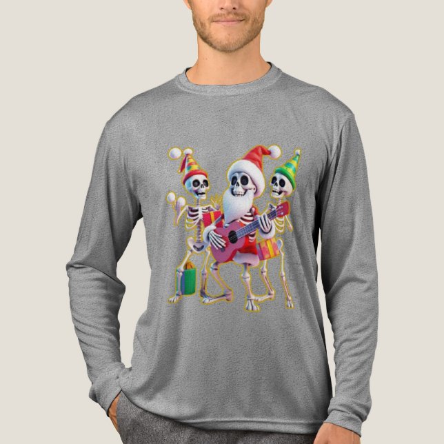 T-shirt En Tri-matière **Skeleton 3D Christm Santa Party – Funnyas Skelet (Recto)