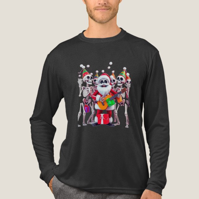 T-shirt En Tri-matière **Skeleton Santa Party – Funny 3D Christmas Skelet (Recto)