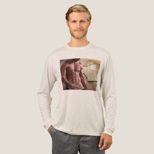 T-shirt En Tri-matière SlipperyJoe cheminée homme musclé six pack abs