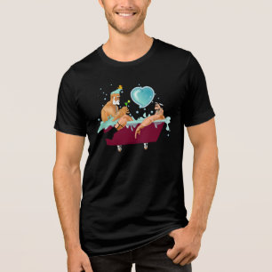 T-shirt En Tri-matière SlipperyJoe's deux gays hommes aiment la baignoire