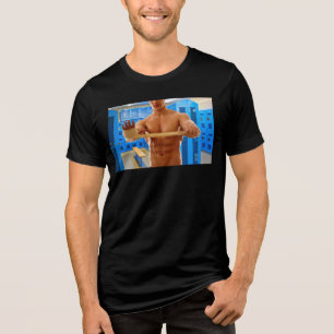 T-shirt En Tri-matière SlipperyJoe's musculaire cheminée poitrine 6 pack
