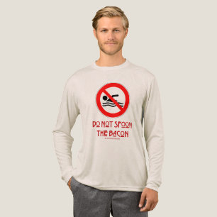 T-shirt En Tri-matière SlipperyJoe's ne pas cuiller bacon rouge avertisse