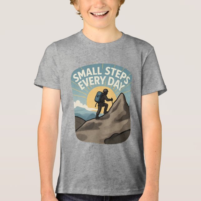 T-shirt En Tri-matière Small Steps Every Day Hiking Mountain Adventure (Recto)