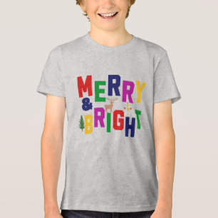 T-shirt En Tri-matière Snowman de rennes d'arbre de pin doux et joyeux
