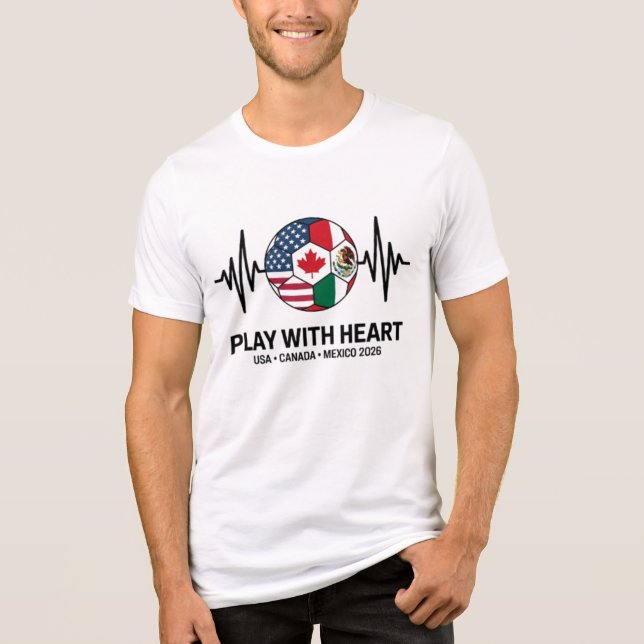 T-shirt En Tri-matière Soccer Heartbeat USA Canada Mexico 2026 (Recto)