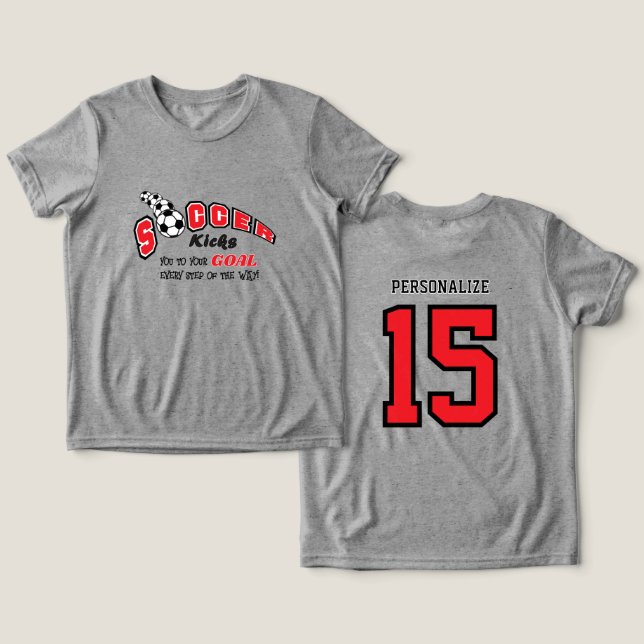 T-shirt En Tri-matière Soccer vous met à votre but - Rouge (Design Recto & Verso)