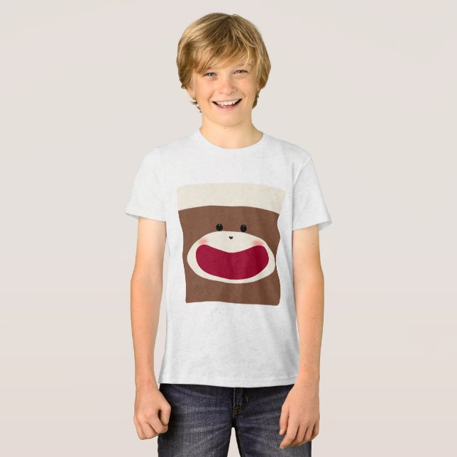 T-shirt En Tri-matière Sock Monkey Smile (Garçon) (Recto plein)