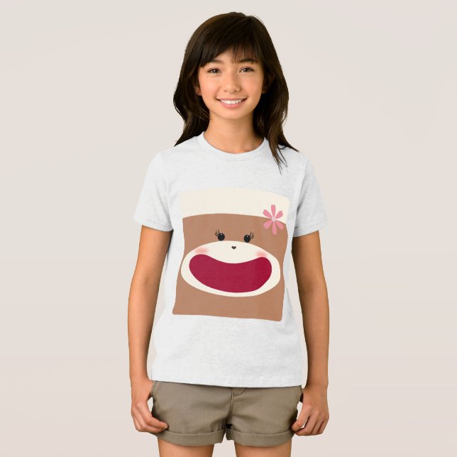 T-shirt En Tri-matière Sock Monkey Smile(Girl) (Recto plein)