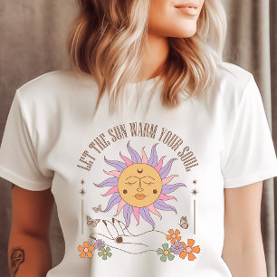 T-shirt En Tri-matière Soleil Rétro Boho Réchauffe Ton Âme