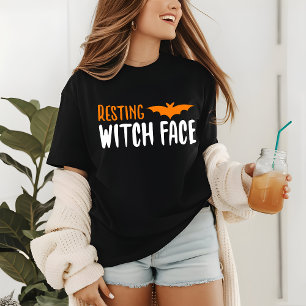 T-shirt En Tri-matière Sorcière de repos d'Halloween Face moderne