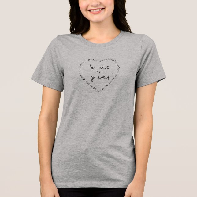 T-shirt En Tri-matière Soyez gentil ou quittez le coeur floral simple Noi (Recto)