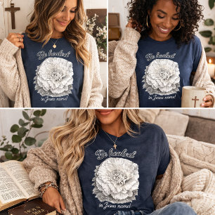 T-shirt En Tri-matière Soyez Guéri au Nom de Jésus Christian Vintage Fleu