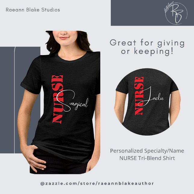 T-shirt En Tri-matière Spécialité personnalisée / Nom NURSE Tri-Blend Che (Créateur téléchargé)