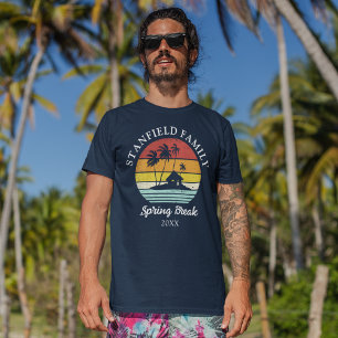 T-shirt En Tri-matière Spring Break Beach Hut Palm Trees Famille