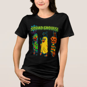 T-shirt En Tri-matière Squad Ghouls Drôle de Halloween Canard Citrouille