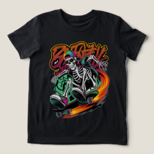 T-shirt En Tri-matière Squelette sur un graffiti de style street skateboa
