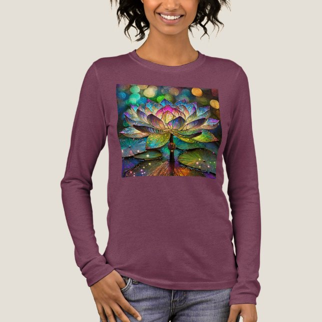 T-shirt En Tri-matière Stained Glass Vibrant Lotus Flower (Recto)
