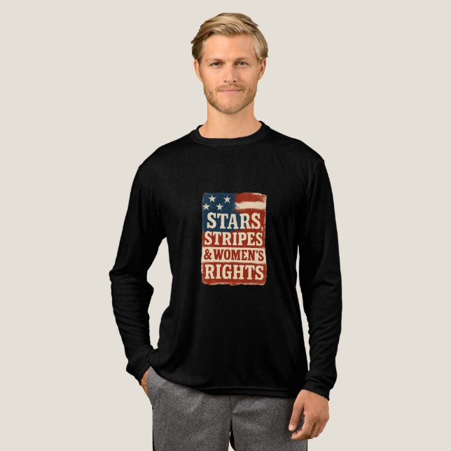 T-shirt En Tri-matière Stars, Stripes & Women’s Rights Distressed Flag (Recto complet)