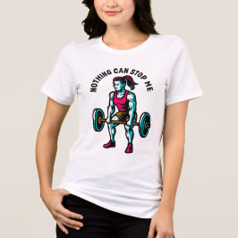 T-shirt En Tri-matière Strong Woman Barbell Fitness Motivation Art
