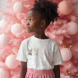 T-shirt En Tri-matière Style Etché Moderne Bois Animaux Noël