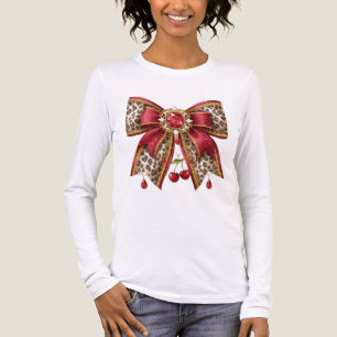 T-shirt En Tri-matière style glamour rouge à nœud