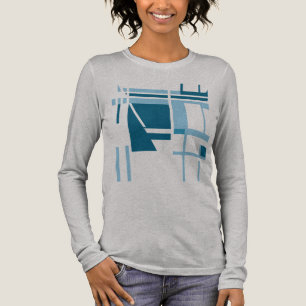 T-shirt En Tri-matière Style MCM bleu clair Turquoise Géométrique Abstrai