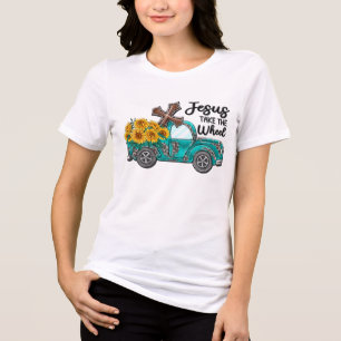 T-shirt En Tri-matière Sublimation de tournesol/camion inspirationnelle