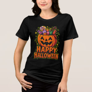 T-shirt En Tri-matière Sucette de citrouille Halloween bonbons ou farces