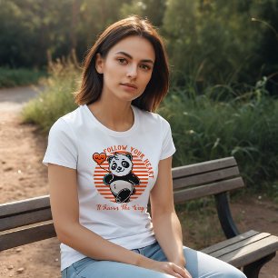 T-shirt En Tri-matière Suivez votre coeur Panda Motivational Graphisme