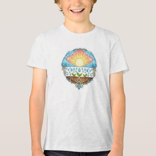 T-shirt En Tri-matière Sun Rain Growth Nature Symbol Illustration design  (Recto)