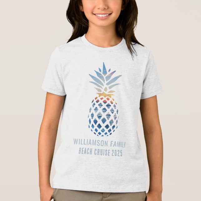 T-shirt En Tri-matière Sunset Beach Ananas Tropical Vacation Cruise (Recto)