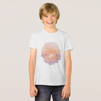 T-shirt En Tri-matière Sunset Beach Vibes – Minimalist Hand-Drawn Ocean