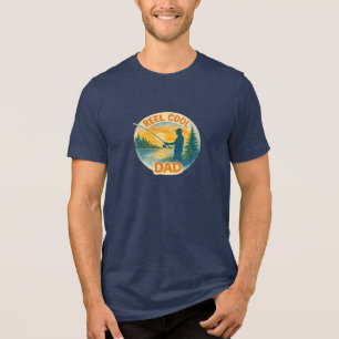 T-shirt En Tri-matière Super papa pêcheur à la ligne et moulinet drôle pê