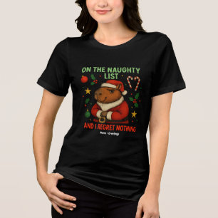 T-shirt En Tri-matière Sur la liste vilaine et je ne regrette rien Noël
