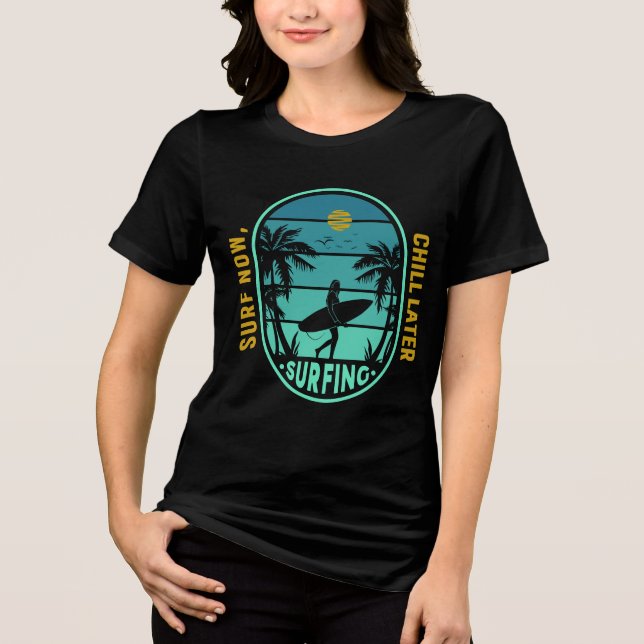 T-shirt En Tri-matière Surf maintenant, refroidissement plus tard RETRO T (Recto)