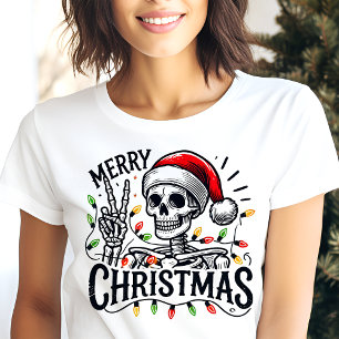 T-shirt En Tri-matière SYMBOLE Joyeux Noël Squelette de paix
