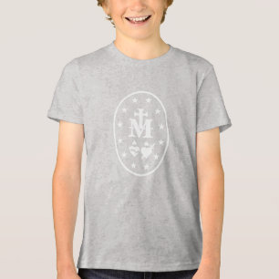 T-shirt En Tri-matière Symbole Médaille Miraculeuse Vierge Marie Blanc