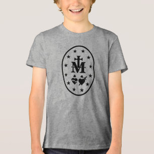 T-shirt En Tri-matière Symbole Médaille Miraculeuse Vierge Marie Noir