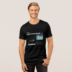 T-shirt En Tri-matière Synthwave Metropolis - Clavier Electropop