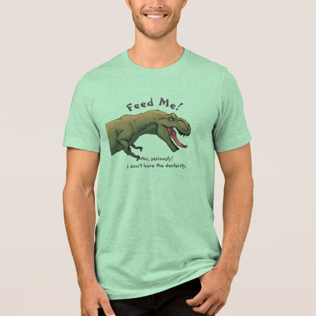 T-shirt En Tri-matière T-Rex Dinosaur Me nourrir Hommes (Recto)