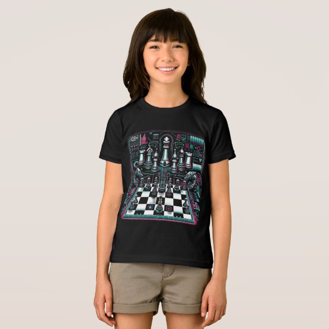 T-shirt En Tri-matière T-shirt à motif d'échecs néon lumineux (Recto plein)
