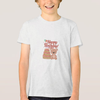 T-shirt En Tri-matière T-shirt avec gâteau et Joyeux anniversaire