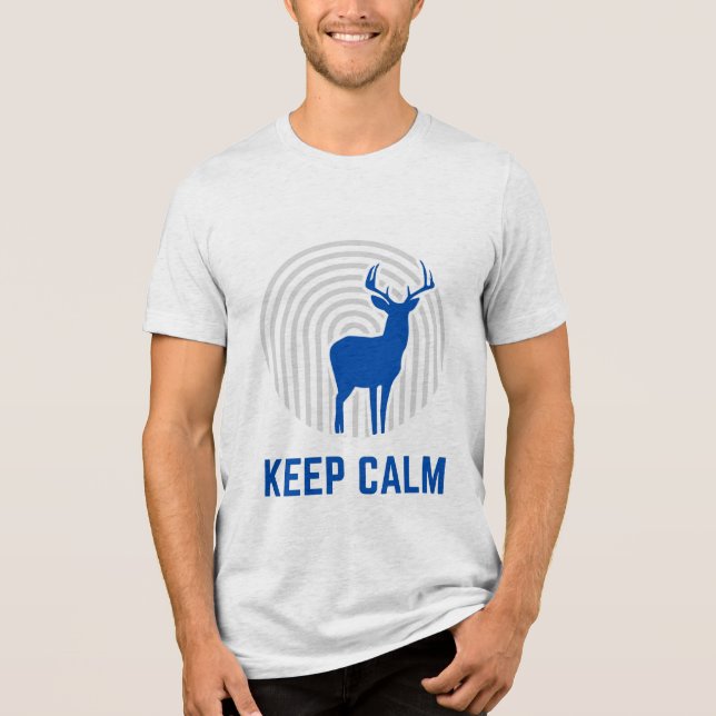T-shirt En Tri-matière T-shirt avec le Motif du Cerf et message de calme (Recto)