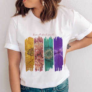 T-shirt En Tri-matière T-shirt brosses à brosse à fleurs