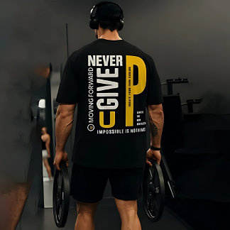 T-shirt En Tri-matière T-shirt de gymnastique masculin - "N'abandonnez ja