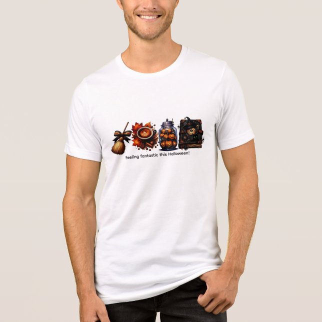 T-shirt En Tri-matière T-shirt d'Halloween d'automne, chemise d'automne d (Recto)